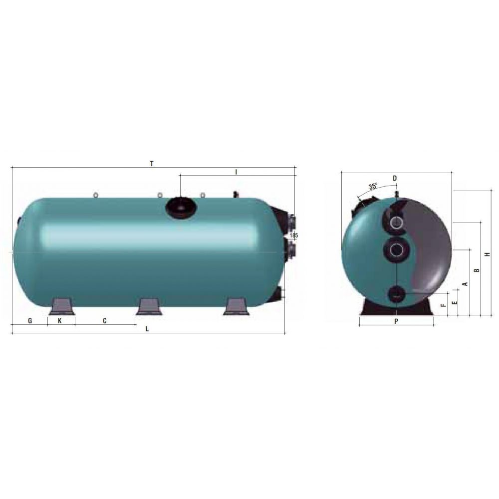������ TURBIDRON HORIZONTAL D=1200 ��, L=2500 ��, ���. 140 ��, (H ������� - 0,6 �) 02197172